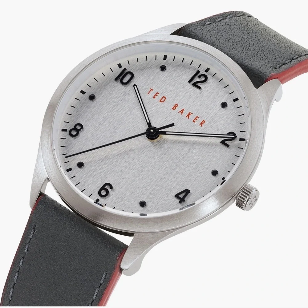 Ted Baker Silver Dial Watch with Dark Green Strap